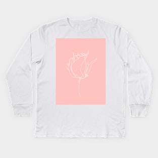 Pink Petal Flower Kids Long Sleeve T-Shirt